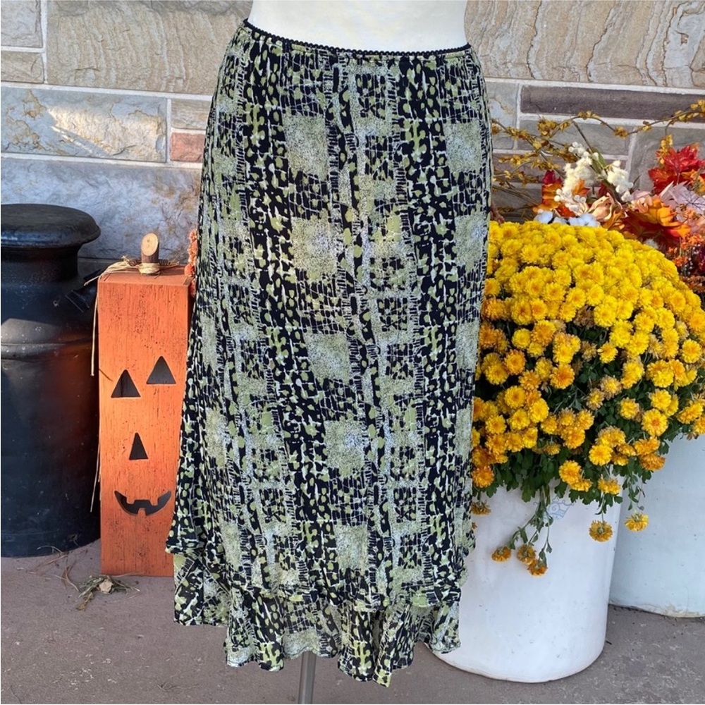 JM Collection Layered Midi Skirt